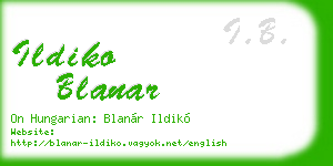 ildiko blanar business card